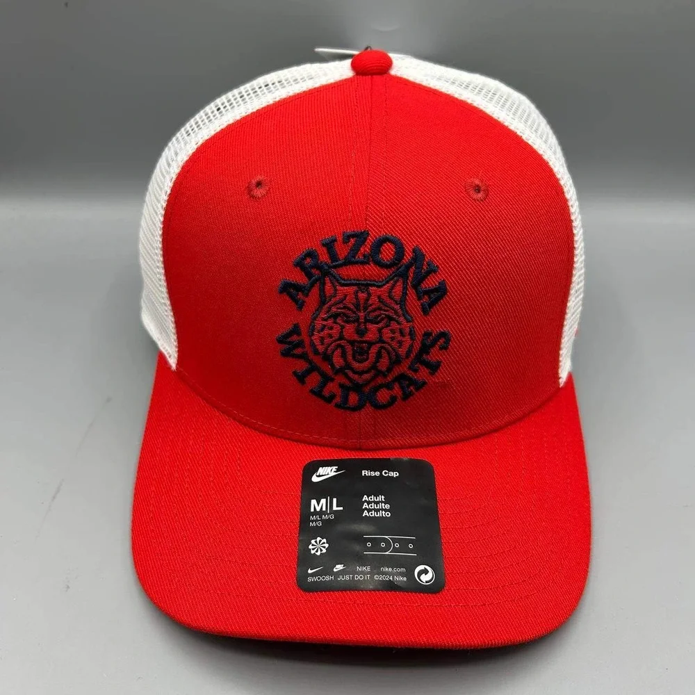 Nike Rise Arizona Wildcats Trucker Hat Men M-L Red White Snap Back Cap New